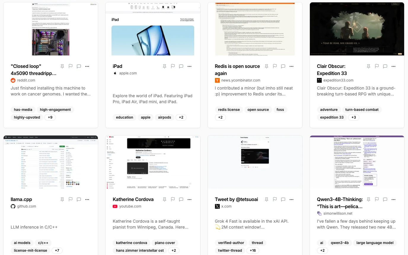 Bookmark Management Interface - Light Mode