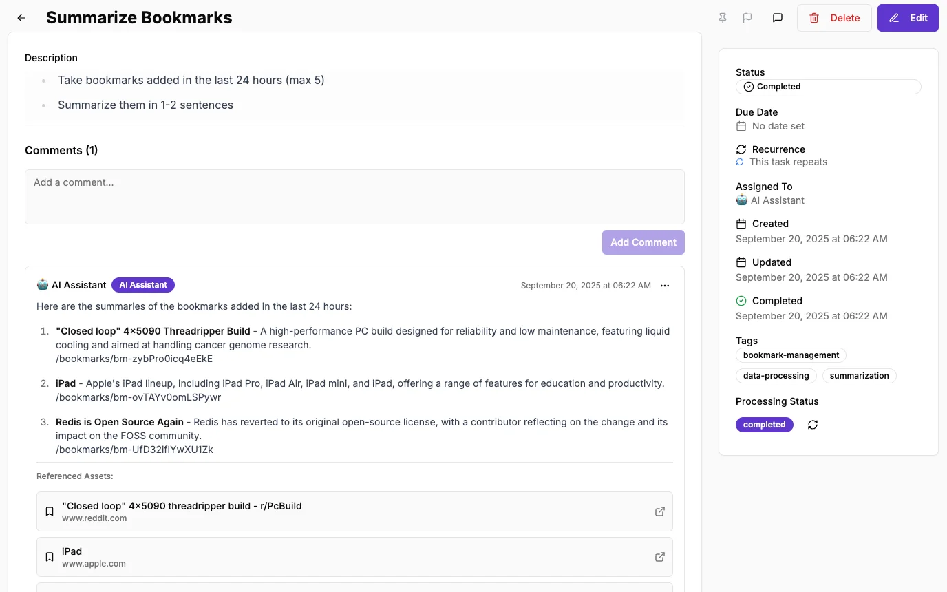 Task Management Interface - Light Mode